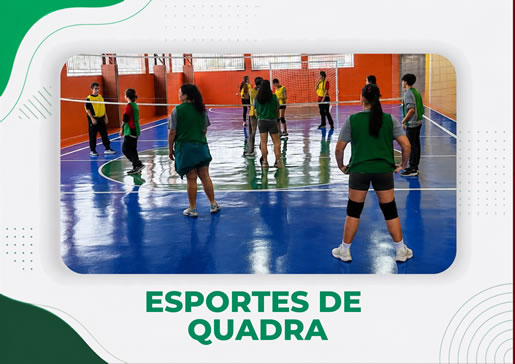 Alunos em esportes de quadra