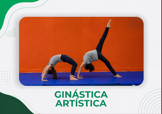Aluno em atividade de ginástica artística